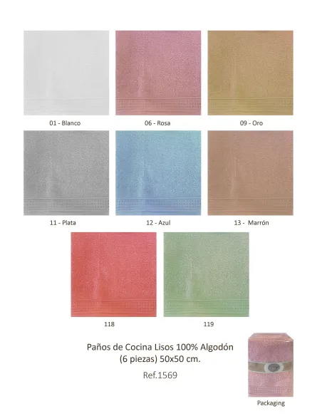 Paños De Cocina Lisos Cocinas 100%Coton