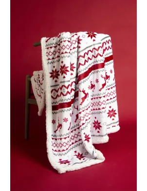 Manta Corel Jacquard Y Borreguito Navidad