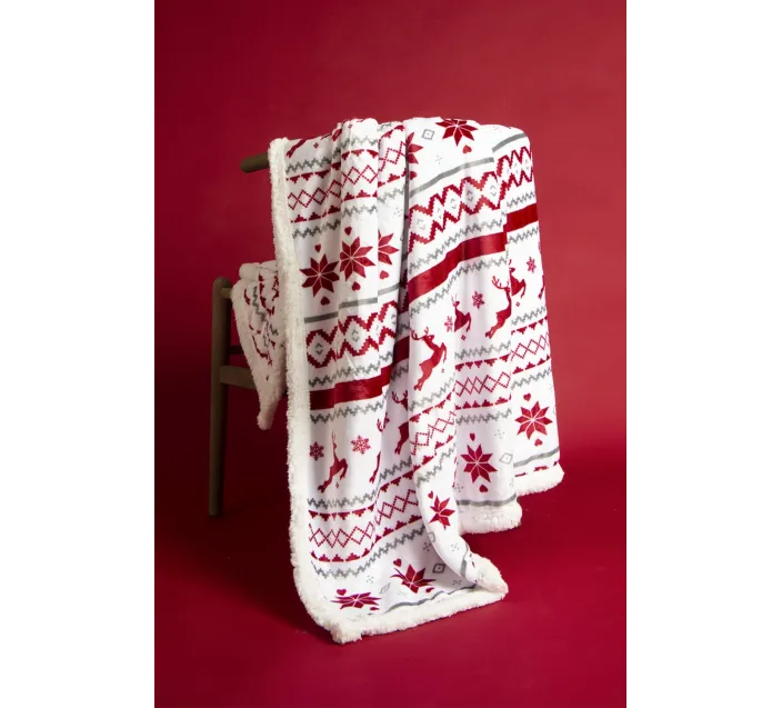 Manta Corel Jacquard Y Borreguito Navidad