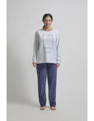 Pijama Sra M/Larga Tundosado Starryning