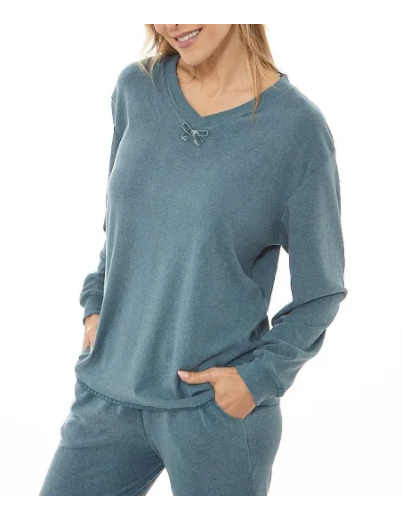 Pijama Sra M/Larga Soft Cuello Pico