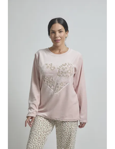Pijama Sra M/Larga Tundosado Heart
