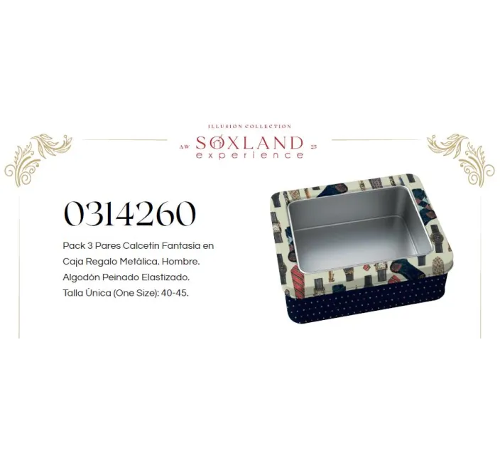 Calcetin Cro Navidad Caja Metalica Pack 3