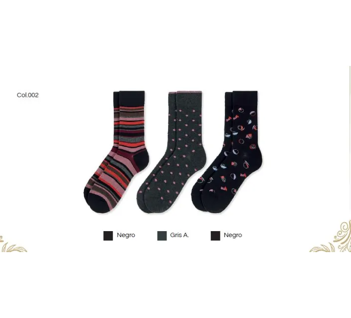 Calcetin Sra Regalo Caja Metalica Pack 3