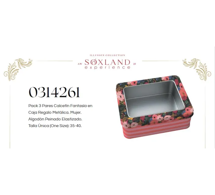 Calcetin Sra Regalo Caja Metalica Pack 3