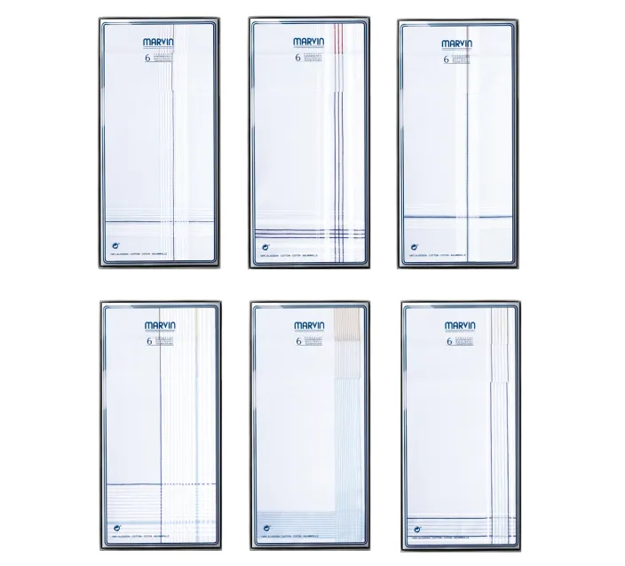 Caja 6 Pañuelos Cro Fondo Blanco 40x40