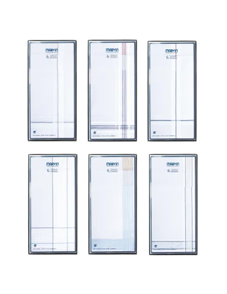 Caja 6 Pañuelos Cro Fondo Blanco 40x40