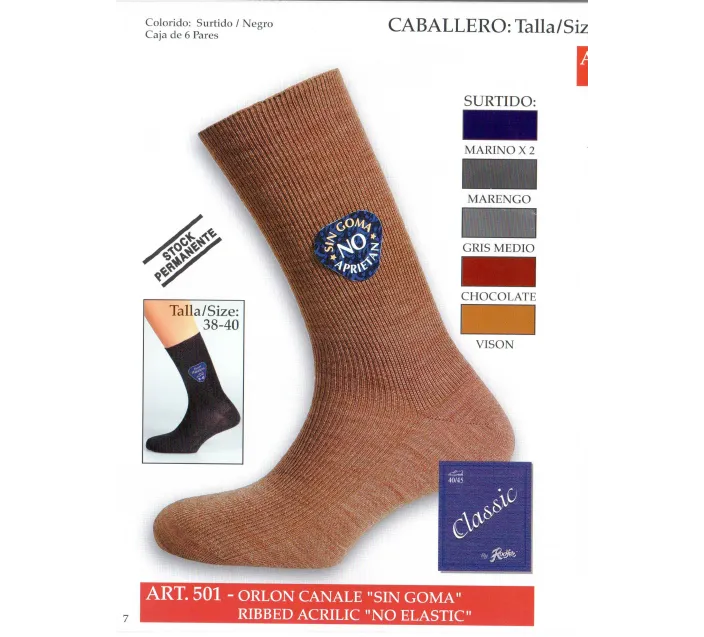 Calcetin Cro Orlon Canale Sin Goma