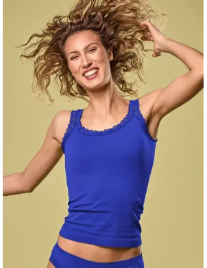 Camiseta Tirantes Sin Costura Detalle Blonda