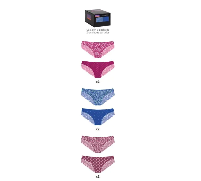 Pack 2 Bikini Sra Encaje Trasero Fantasi