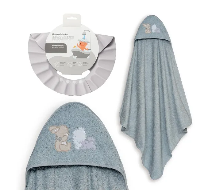 Capa De Baño 1x1 Oso Tumbado Conejito + Gorro