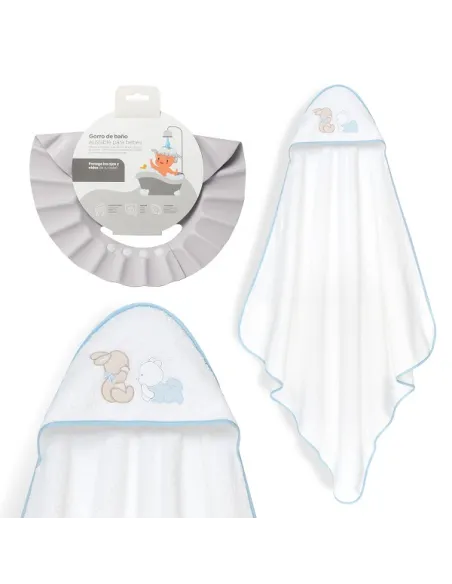 Capa De Baño 1x1 Oso Tumbado Conejito + Gorro