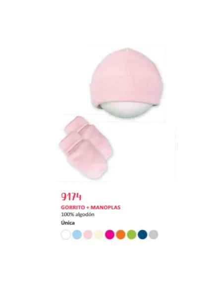 Pack Gorro Y Manopla R/N Algodon