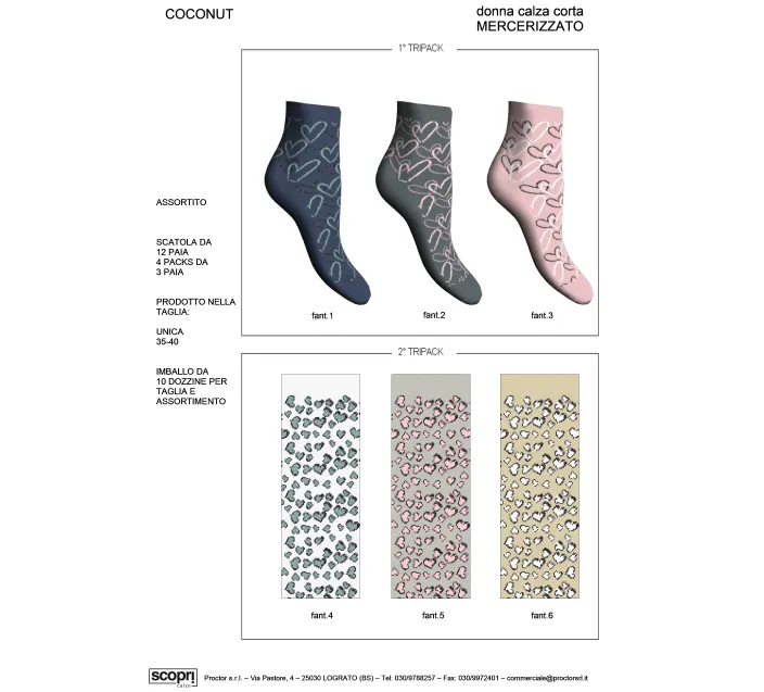 Calcetin Sra Fantasia Tobillero Mercerizado