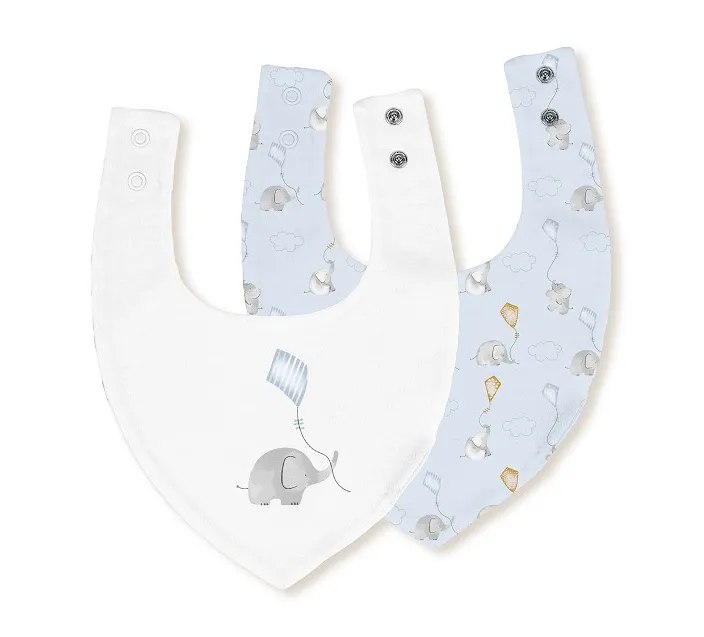 Pack 2 Baberos Bandana 20x30 Elefante Cometa