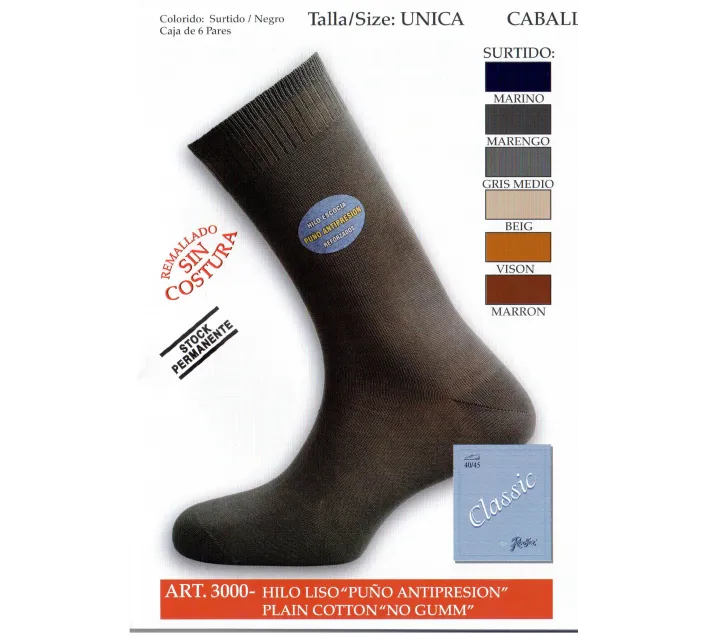 Calcetin Cro Hilo Liso Antipress