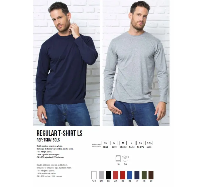 Camiseta Adulto M/Larga 100%Algodon