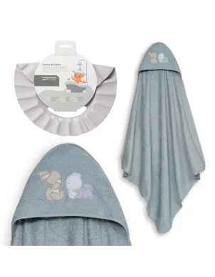 Capa De Baño 1x1 Oso Tumbado Conejito + Gorro