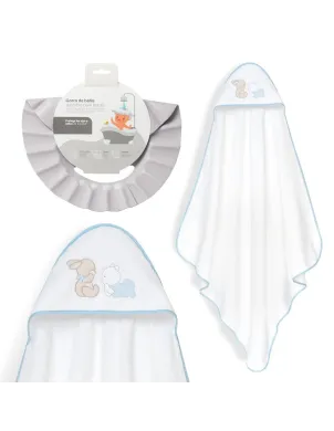 Capa De Baño 1x1 Oso Tumbado Conejito + Gorro 2