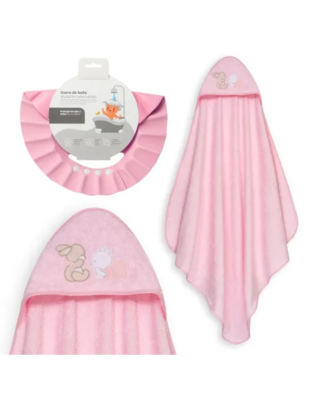 Capa De Baño 1x1 Oso Tumbado Conejito + Gorro