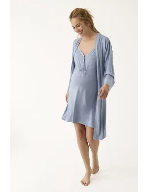 Bata Sra Manga Larga Kimono Algodón Viscosa