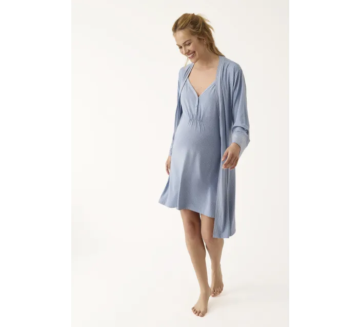 Bata Sra Manga Larga Kimono Algodón Viscosa