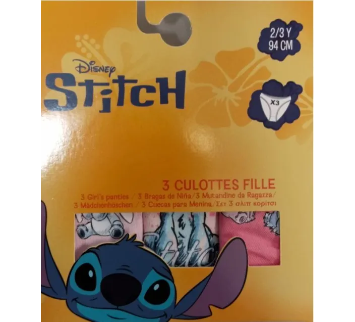 Pack 3 Braguitas Lilo & Stitch