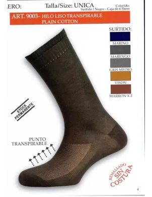 Calcetin Cro Hilo Liso Transpirable