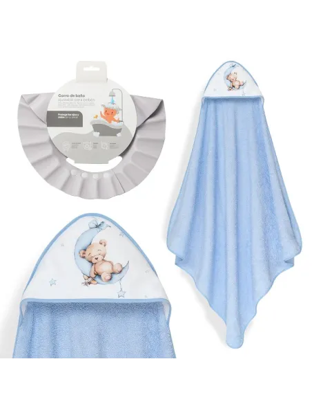 Capa De Baño 1x1 Oso Luna Estrellas + Gorro