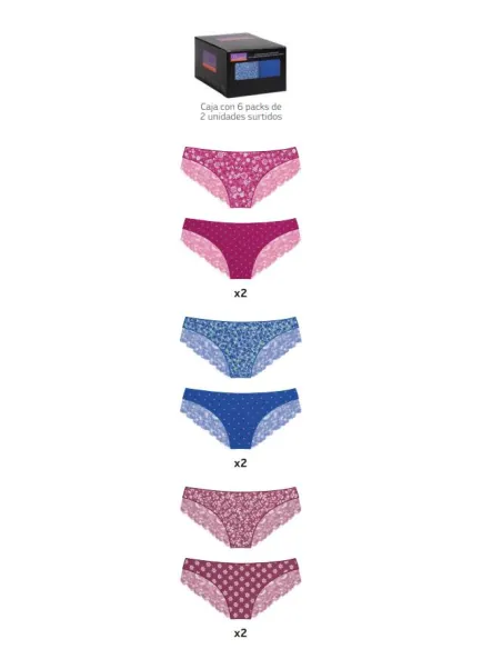 Pack 2 Bikini Sra Encaje Trasero Fantasi