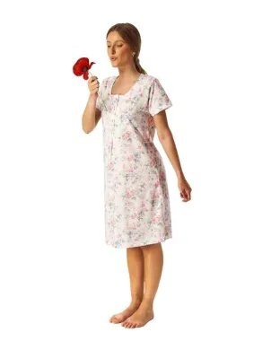 Camison Sra M/Corta 100% Algodon Flores