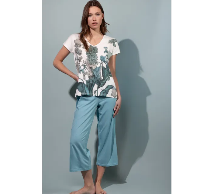 Pijama Sra Palazzo Mint Garden M/Corta