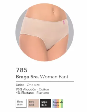 Pack 2 Bragas Sra Liso Algodon