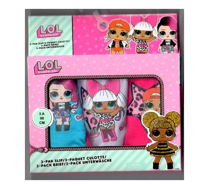 Pack 3 Braguitas Niña Lol