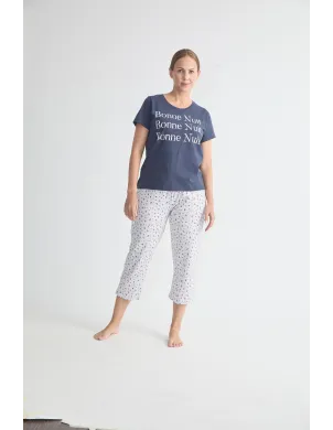 Pijama Sra M/Corta Pantalon Capri Verano Estampado