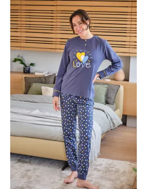 Pijama Sra M/Larga Estampado Love