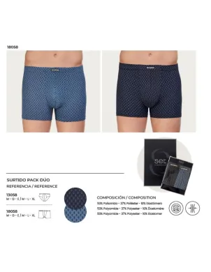 Pack 2 Boxer Caballero Poliamida Estampado