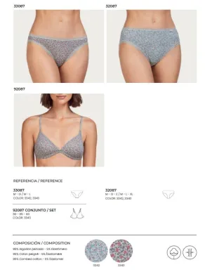 Braga Mujer Estampada Algodon