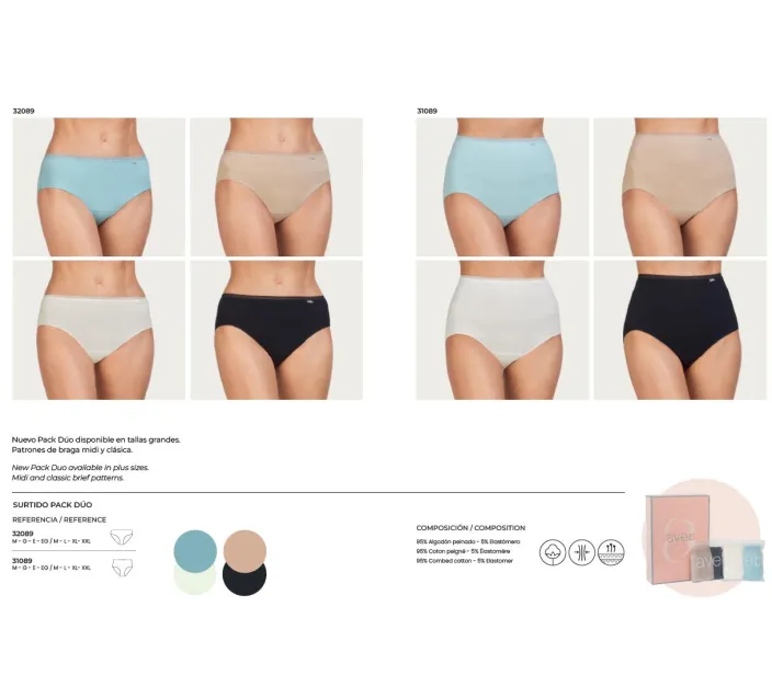 Pack 2 Bragas Sra Lisa Algodon