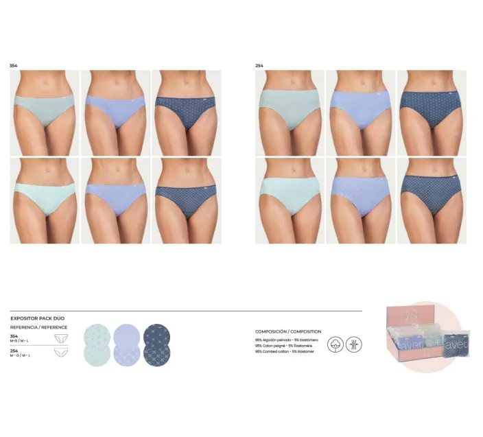 Pack Duo Braguita Sra Estampada Algodon