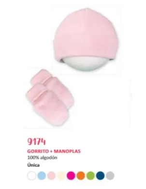 Pack Gorro Y Manopla R/N Algodon 2