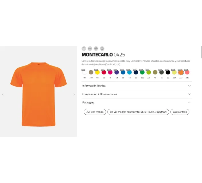 Camiseta Junior Tecnica Montecarlo